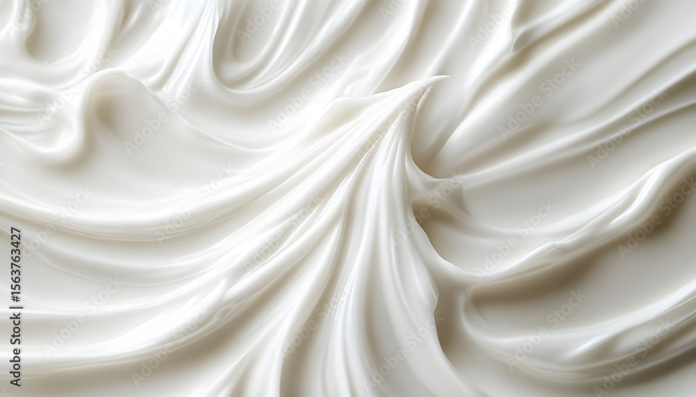 Obraz premium Smooth creamy swirls and elegant flowing texture in white fabric design