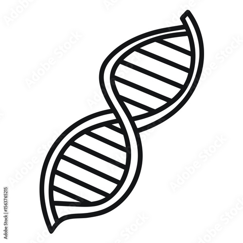 Simple DNA Helix – Clean Line Art Vector Illustration – Minimalist Genetic Icon for Science Graphics, Medical Design, Biotech Branding, and Educational or Molecular-Themed Projects