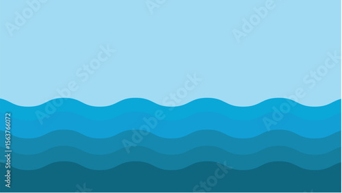 Sea wave background. Vector illustration in flat style. EPS 10.