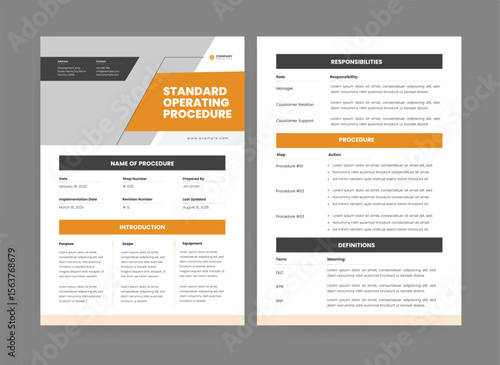 Standard Operating Procedure, Pamphlet Template, Standard Operating Procedure Flyer Design