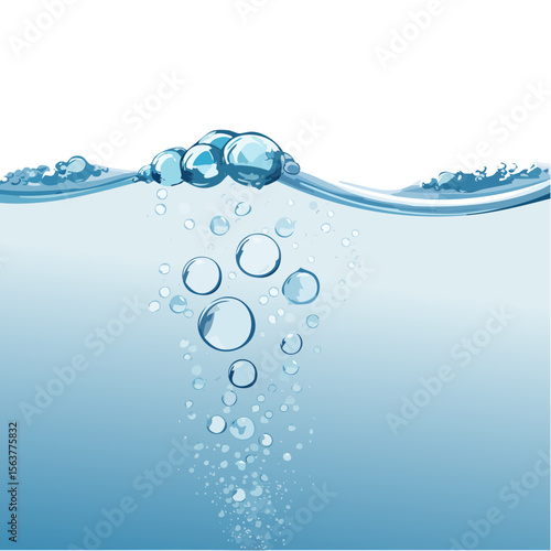 Underwater Bubbles SVG Image Illustration of Freshness and Cleanliness