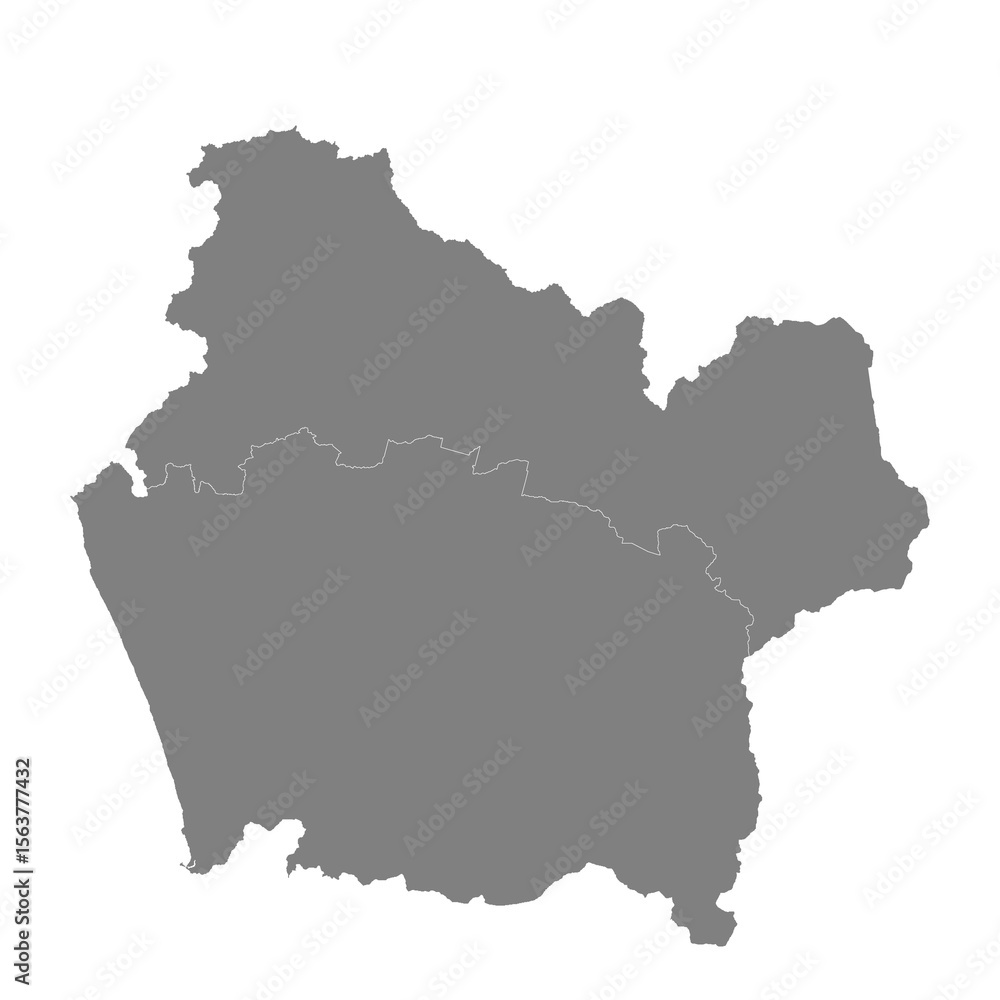Obraz premium High Quality map of Araucania is a region of Chile, with borders of the provinces