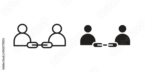 Affiliate link icon. Flat and stroke versions. Graphic elements.