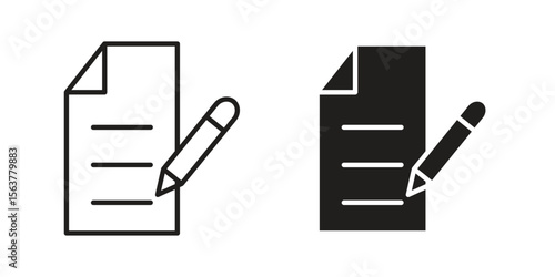 Agreement icon. Flat and stroke versions. Graphic elements.