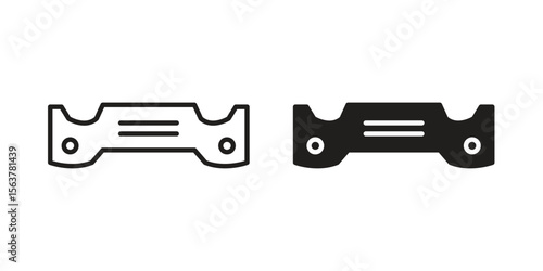 Car bumper icon. Flat and stroke versions. Graphic elements.