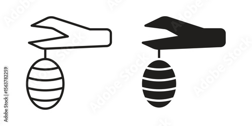 Cocoon icon. Flat and stroke versions. Graphic elements.