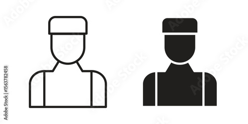 Concierge icon. Flat and stroke versions. Graphic elements.