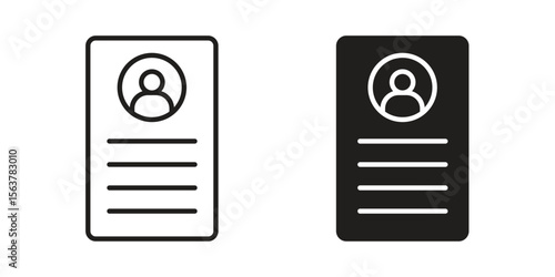 Curriculum icon. Flat and stroke versions. Graphic elements.