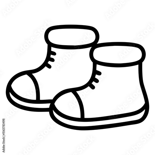 Simple Outline Icon of booties in minimalist and clean design