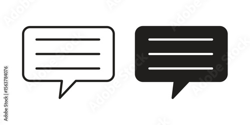 Feedback icon. Flat and stroke versions. Graphic elements.