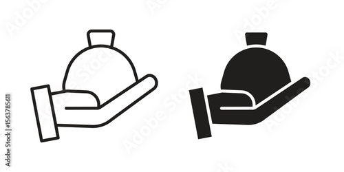 Inheritance law icon. Flat and stroke versions. Graphic elements.