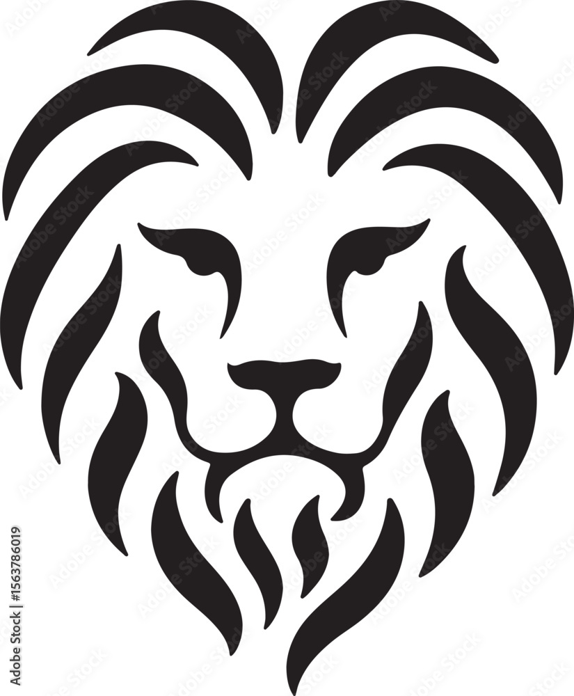 Obraz premium Illustrator Artwork animal face silhouette vector image made from stylized calligraphy lines