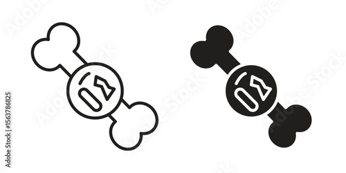 Multiple myeloma icon. Flat and stroke versions. Graphic elements.