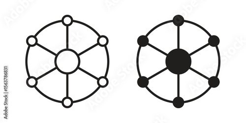 Multichannel icon. Flat and stroke versions. Graphic elements.