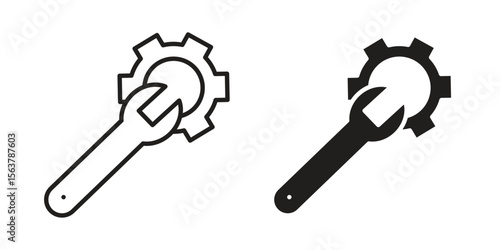 Productivity tools icon. Flat and stroke versions. Graphic elements.