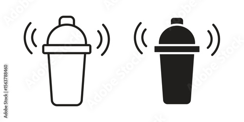 Shaker icon. Flat and stroke versions. Graphic elements.