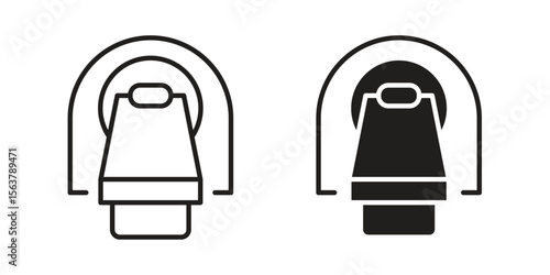 Tomography icon. Flat and stroke versions. Graphic elements.