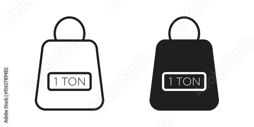 Tonne icon. Flat and stroke versions. Graphic elements.