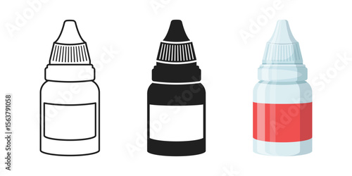 Pipette with oil drop icon set collection in flat style. Dropper bottle vector illustration on isolated background. Medical tube sign business concept.