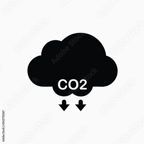 cloud co2 reduction vector icon