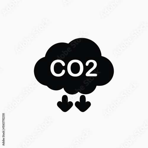 cloud co2 reduction vector icon