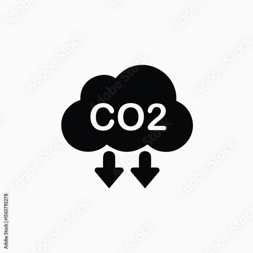 cloud co2 reduction vector icon