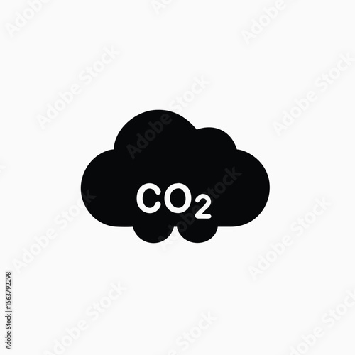 cloud co2 reduction vector icon