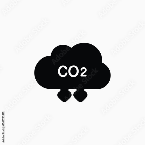 cloud co2 reduction vector icon