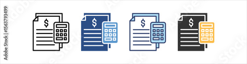 Accounting Icon Set Multiple Style Collection