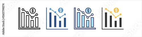 Deficit Icon Set Multiple Style Collection