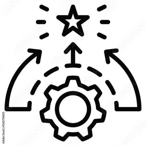 Operational Excellence Blueprint Icon Line Vector Illustration