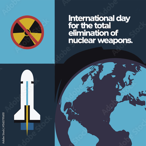 International Day For The Total Elimination of Nuclear Weapons Vector Image Illustration
