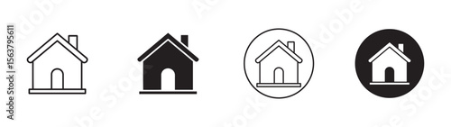  Home icon collection, real estate,flat style houses symbols for apps and websites on white background , vector illustration.