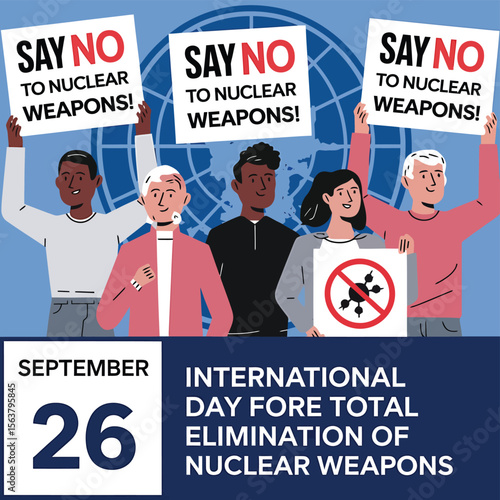 International Day For The Total Elimination of Nuclear Weapons Vector Image Illustration