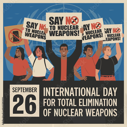 International Day For The Total Elimination of Nuclear Weapons Vector Image Illustration