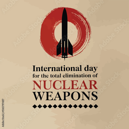 International Day For The Total Elimination of Nuclear Weapons Vector Image Illustration