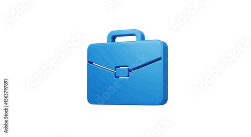 blue suitcase isolated on white