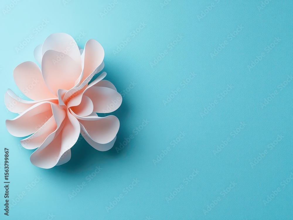 Fototapeta premium Abstract organic shape with minimalist flower embedded in the form
