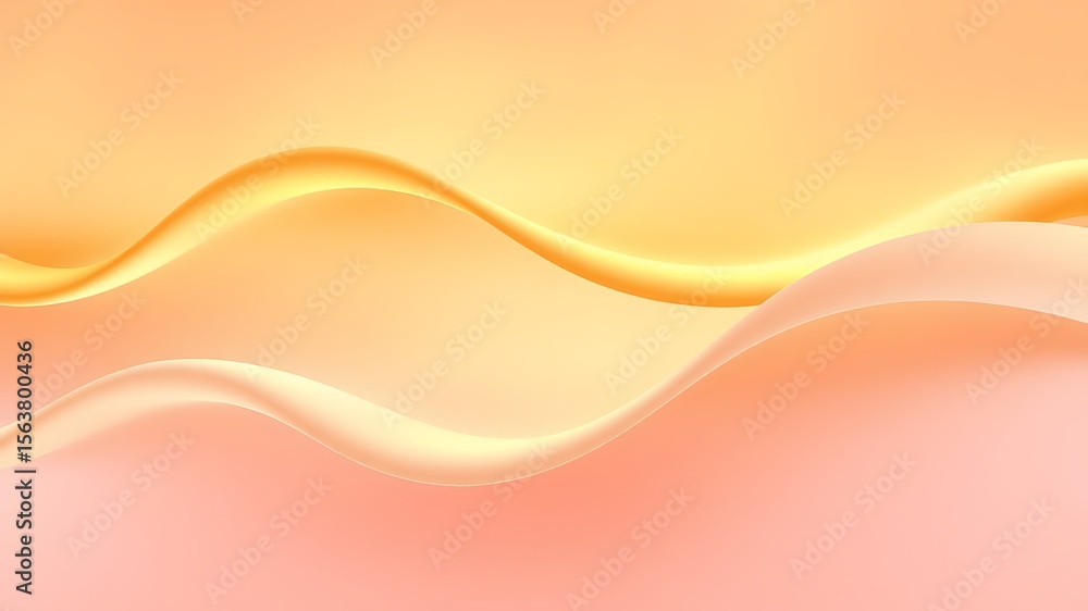 Fototapeta premium Abstract Peach and Gold Wave Background Soft Pastel Color Gradient Flowing Lines Smooth Curves Elegant Design