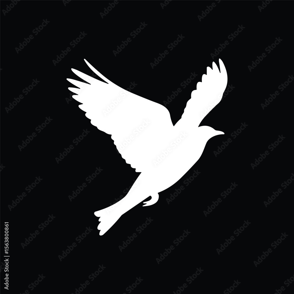 Obraz premium Simple birds flying illustration vector.
