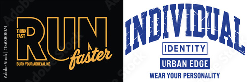 Run faster think fast burn your adrenaline motivational typography