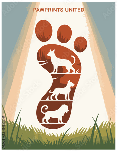 Footprint with animals