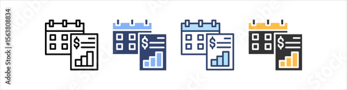 Report Icon Set Multiple Style Collection