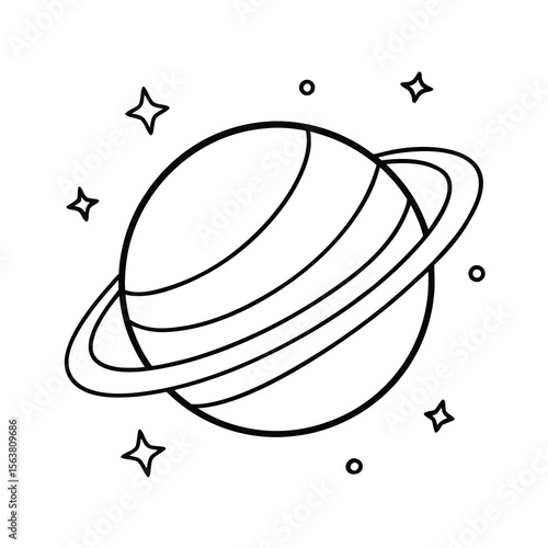 astral planet order line drawing illustration