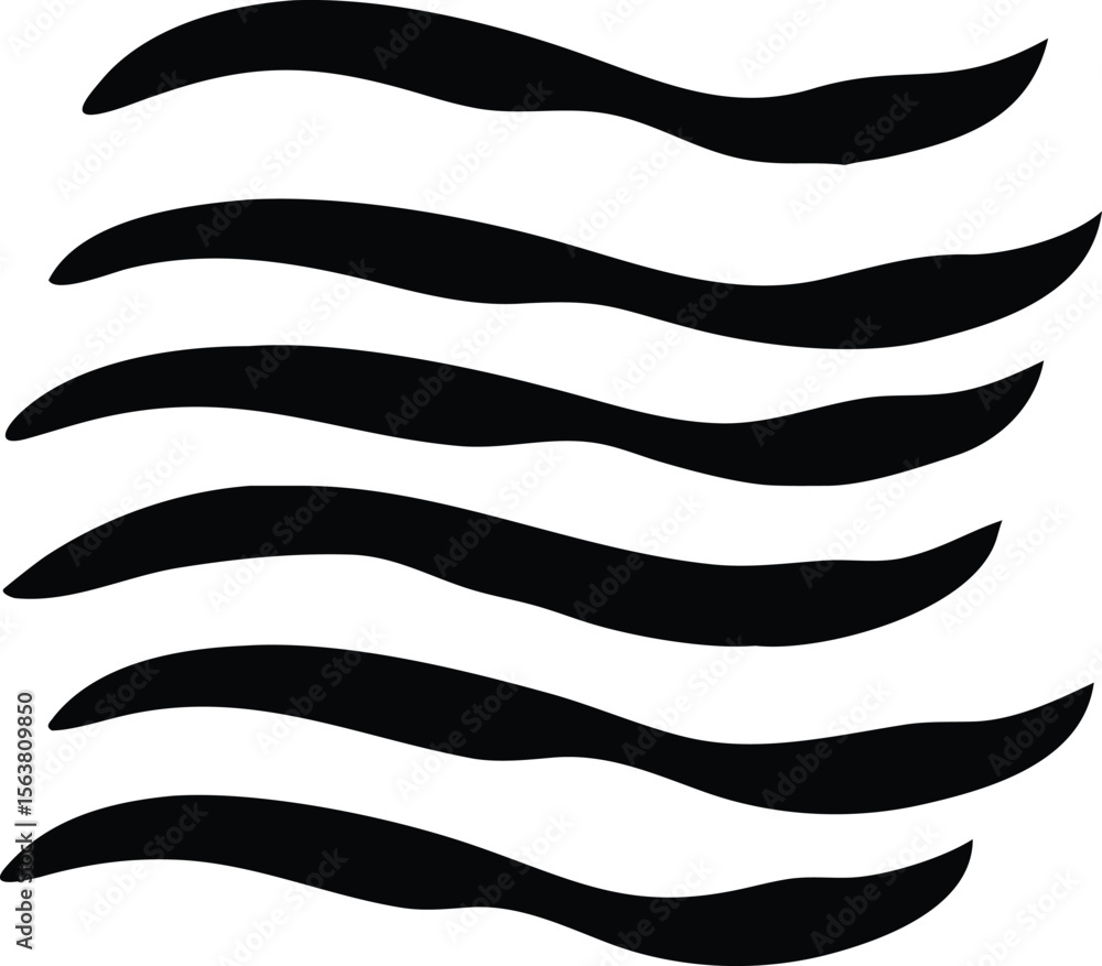 Obraz premium Abstract Black and White Wavy Stripes Seamless Pattern Graphic Design Element vector