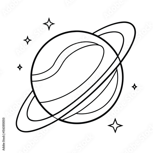 astral planet order line drawing illustration