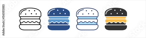 Burger Icon Set Multiple Style Collection