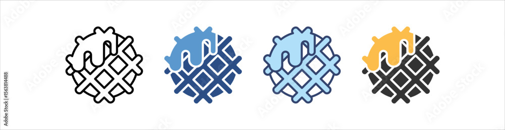 Obraz premium Waffle Icon Set Multiple Style Collection
