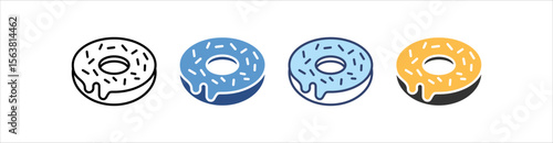 Donut Icon Set Multiple Style Collection