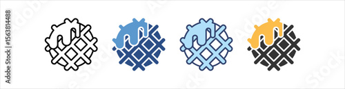 Waffle Icon Set Multiple Style Collection